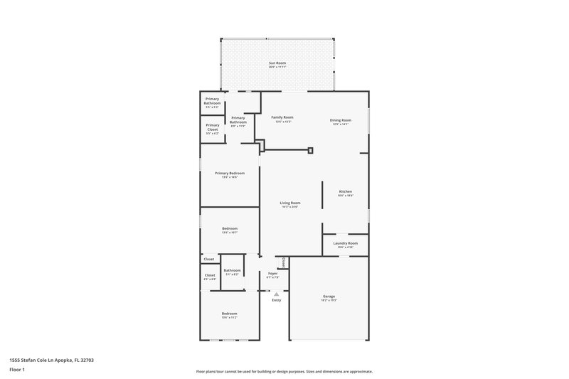 2,140/Mo, 1555 Stefan Cole Ln Apopka, FL 32703 Floor Plan View