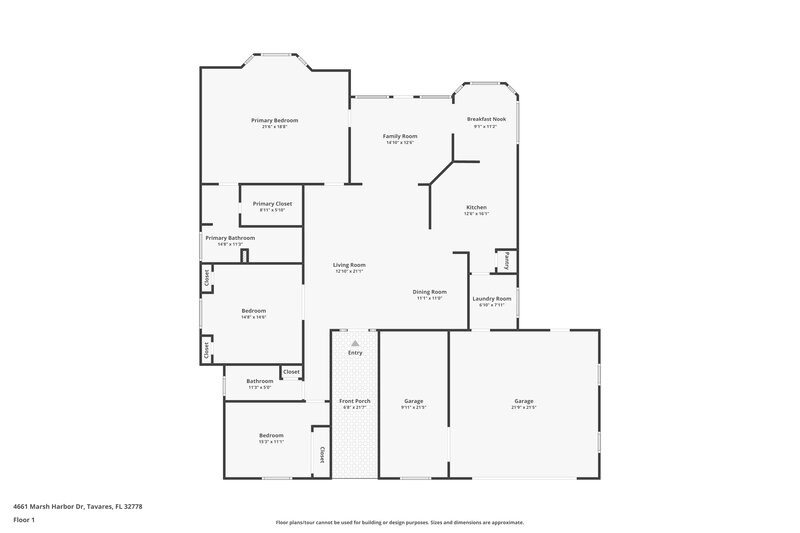 2,095/Mo, 4661 Marsh Harbor Dr Tavares, FL 32778 Floor Plan View