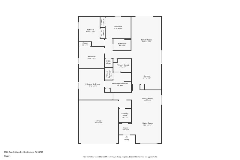 2,105/Mo, 3380 Reedy Glen Dr Kissimmee, FL 34758 Floor Plan View