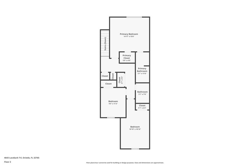 2,285/Mo, 4643 Lacebark Trl Oviedo, FL 32765 Floor Plan View 2