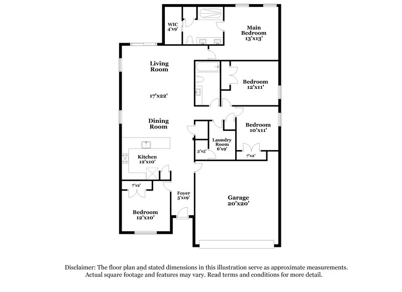 1,955/Mo, 1013 Coatbridge Dr Kissimmee, FL 34758 Floor Plan View