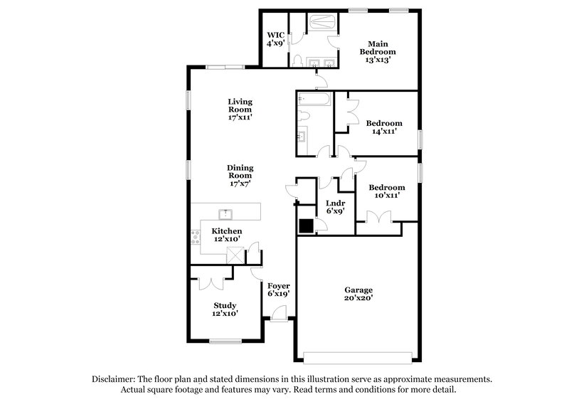 1,880/Mo, 1049 North Platte Way Poinciana, FL 34759 Floorplan View