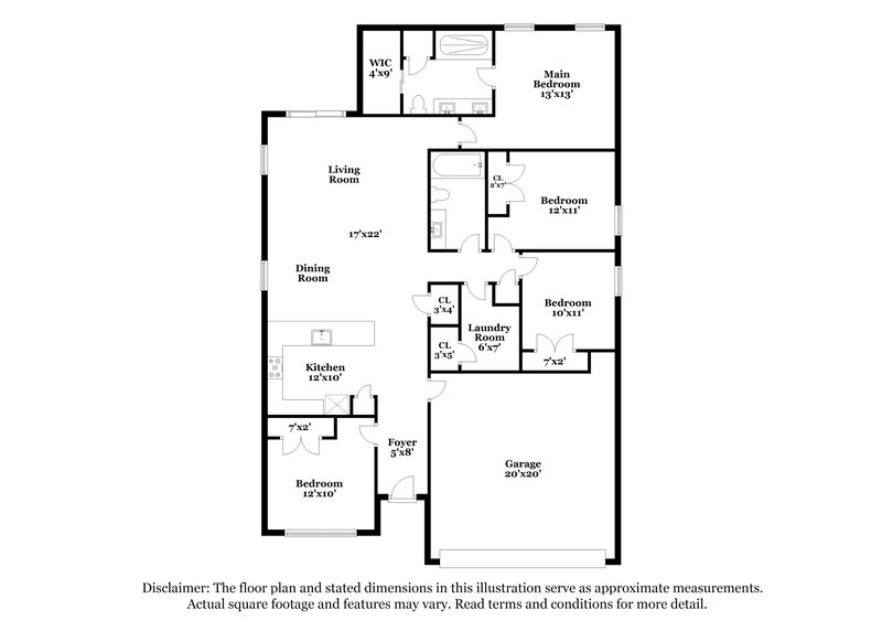1,915/Mo, 859 Pisa Ln Kissimmee, FL 34758 Floor Plan View