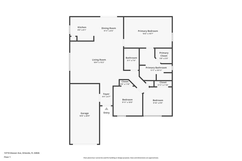 2,675/Mo, 13710 Glasser Ave Orlando, FL 32826 Floor Plan View