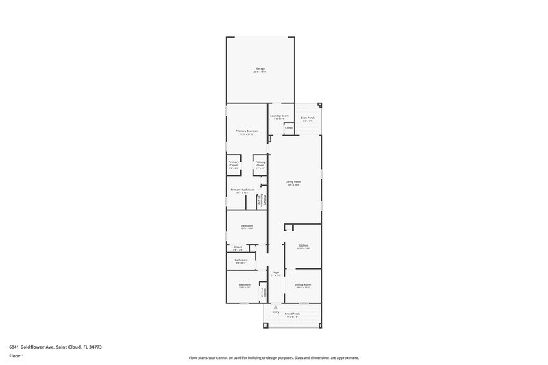 0/Mo, 6841 Goldflower Ave Harmony, FL 34773 Floor Plan View