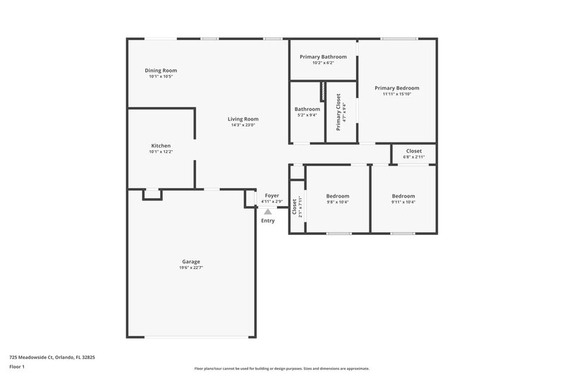 2,215/Mo, 725 Meadowside Ct Orlando, FL 32825 Floor Plan View