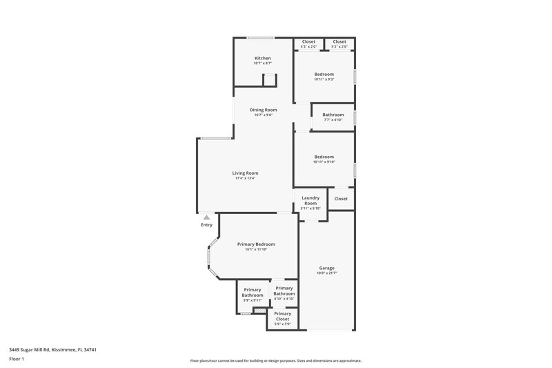 1,990/Mo, 3449 Sugar Mill Rd Kissimmee, FL 34741 Floor Plan View