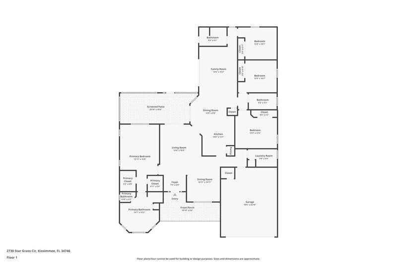 2,275/Mo, 2730 Star Grass Cir Kissimmee, FL 34746 Floor Plan View