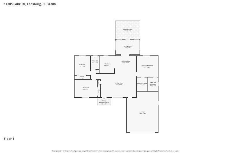 1,865/Mo, 11305 Lake Dr Leesburg, FL 34788 Floor Plan View