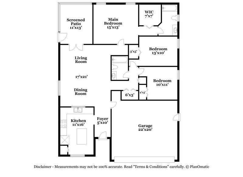 2,465/Mo, 10139 Rivers Trail Dr Orlando, FL 32817 Floor Plan View
