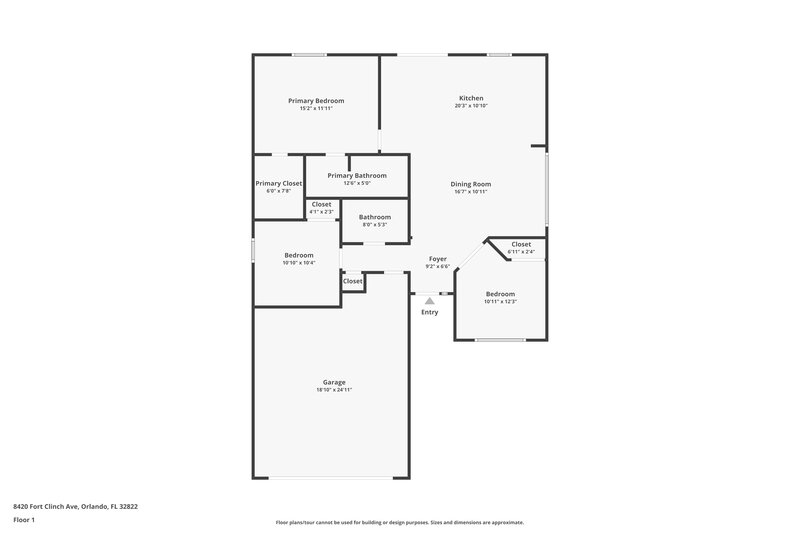 2,350/Mo, 8420 Fort Clinch Ave Orlando, FL 32822 Floor Plan View