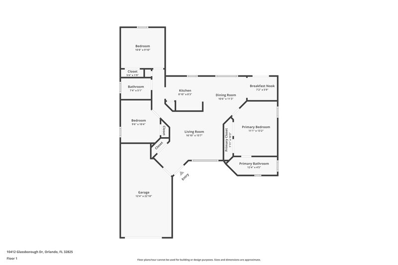 1,995/Mo, 10412 Glassborough Dr Orlando, FL 32825 Floor Plan View