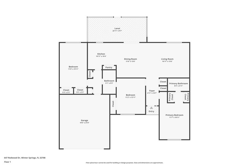 1,835/Mo, 647 Redwood Dr Winter Springs, FL 32708 Floor Plan View