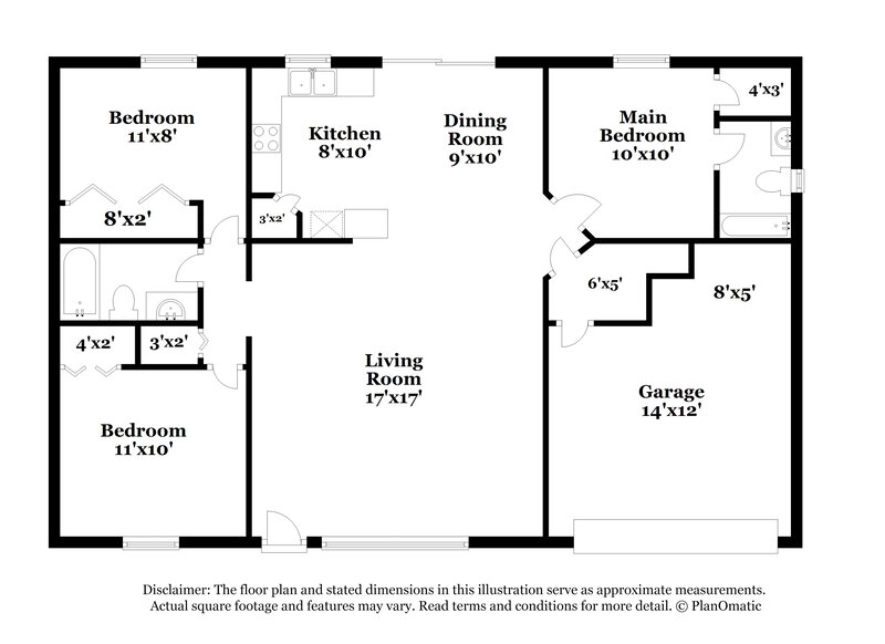 1,905/Mo, 1061 Pinder St Deltona, FL 32725 Floorplan View