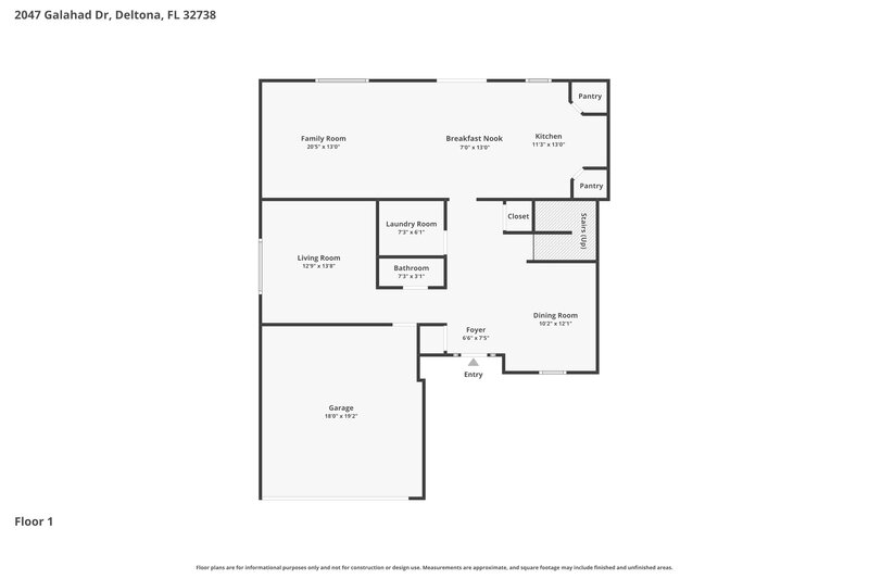 2,395/Mo, 2047 Galahad Dr Deltona, FL 32738 Floor Plan View