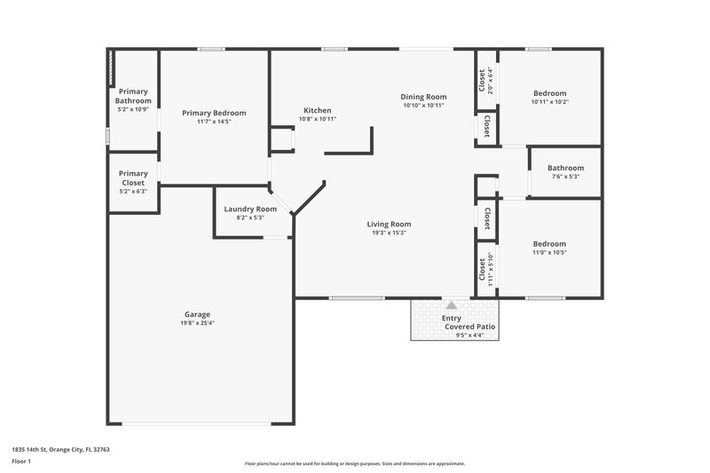 2,000/Mo, 1835 14th St Orange City, FL 32763 Floor Plan View