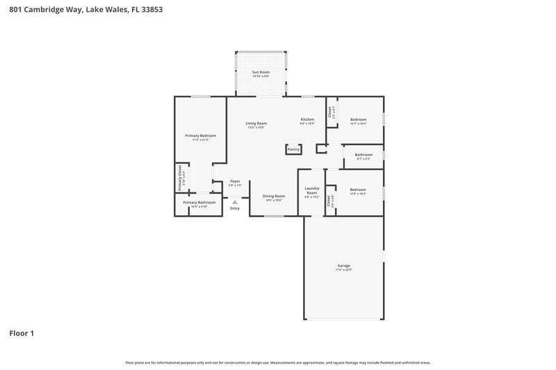 1,775/Mo, 801 Cambridge Way Lake Wales, FL 33853 Floor Plan View