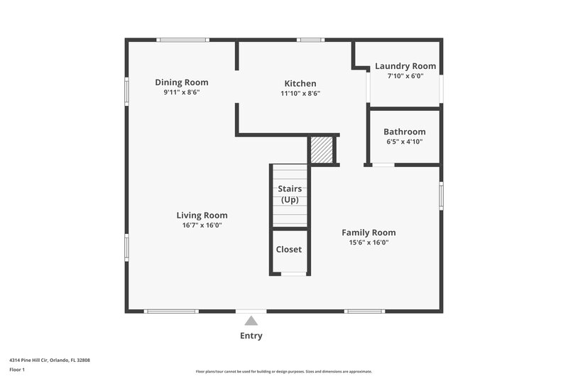 1,900/Mo, 4314 Pine Hill Cir Orlando, FL 32808 Floor Plan View