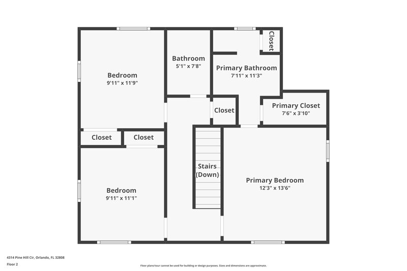 1,900/Mo, 4314 Pine Hill Cir Orlando, FL 32808 Floor Plan View 2