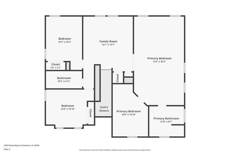 2,380/Mo, 1007 N Platte Way Poinciana, FL 34759 Floor Plan View 2