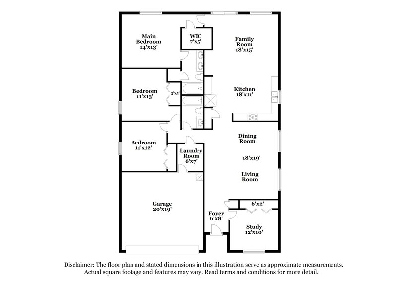 2,360/Mo, 4431 BLEASDALE AVE Orlando, FL 32808 Floor Plan View