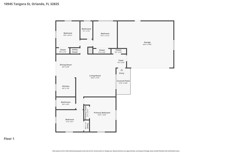 2,205/Mo, 10945 Tangora St Orlando, FL 32825 Floor Plan View