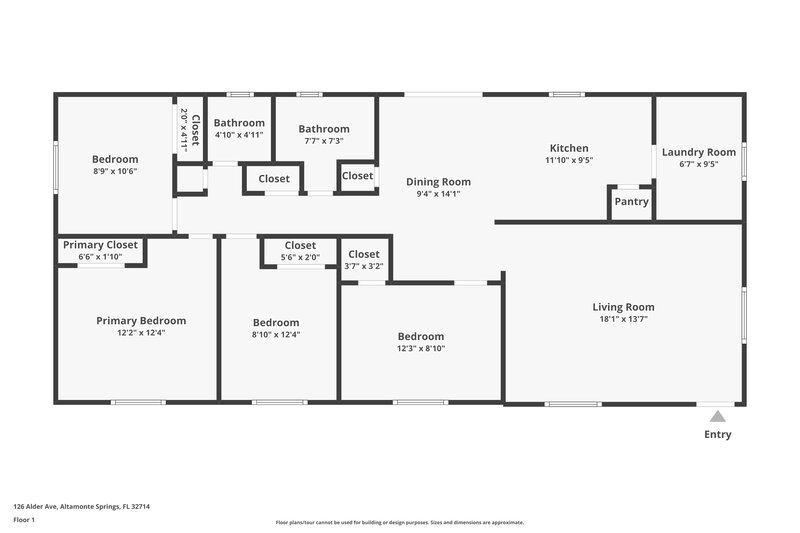1,740/Mo, 126 Alder Ave Altamonte Springs, FL 32714 Floorplan View
