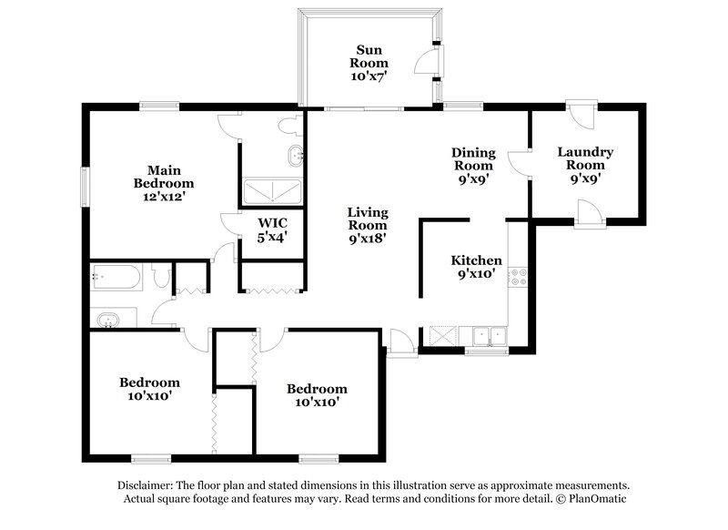 1,940/Mo, 5418 Ashmeade Rd Orlando, FL 32810 Floorplan View