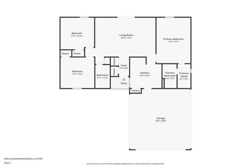1,790/Mo, 2493 Courtland Blvd Deltona, FL 32738 Floor Plan View