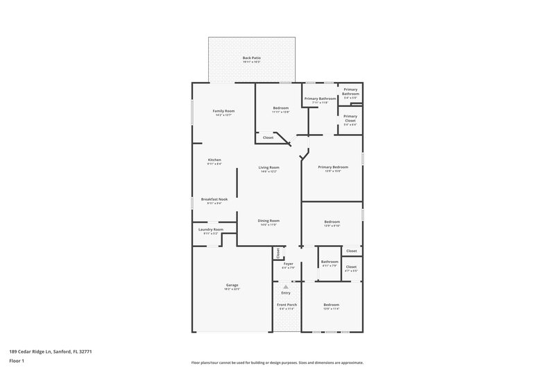 2,340/Mo, 189 Cedar Ridge Ln Sanford, FL 32771 Floor Plan View