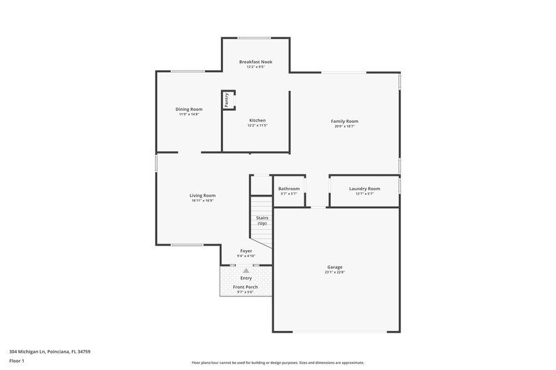 2,095/Mo, 304 Michigan Ln Kissimmee, FL 34759 Floor Plan View