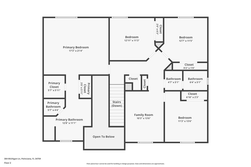 2,095/Mo, 304 Michigan Ln Kissimmee, FL 34759 Floor Plan View 2
