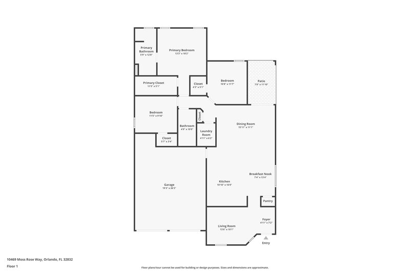 2,645/Mo, 10469 Moss Rose Way Orlando, FL 32832 Floor Plan View