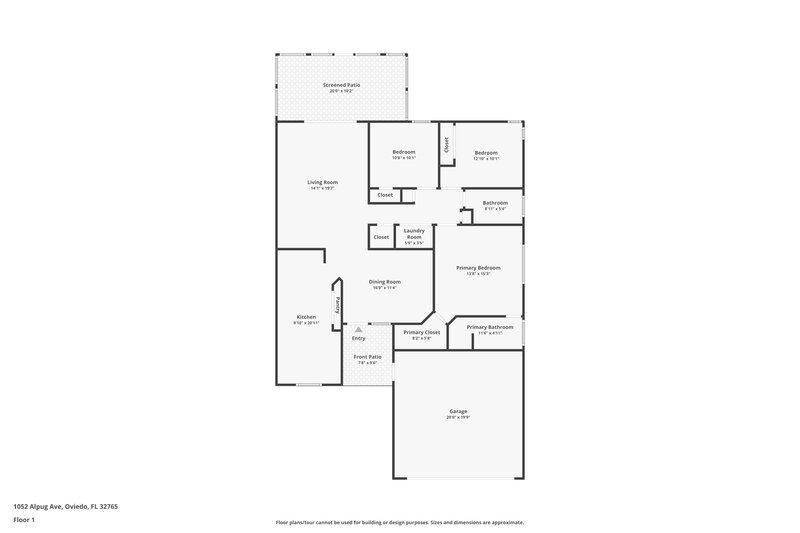 2,185/Mo, 1052 Alpug Ave Oviedo, FL 32765 Floor Plan View