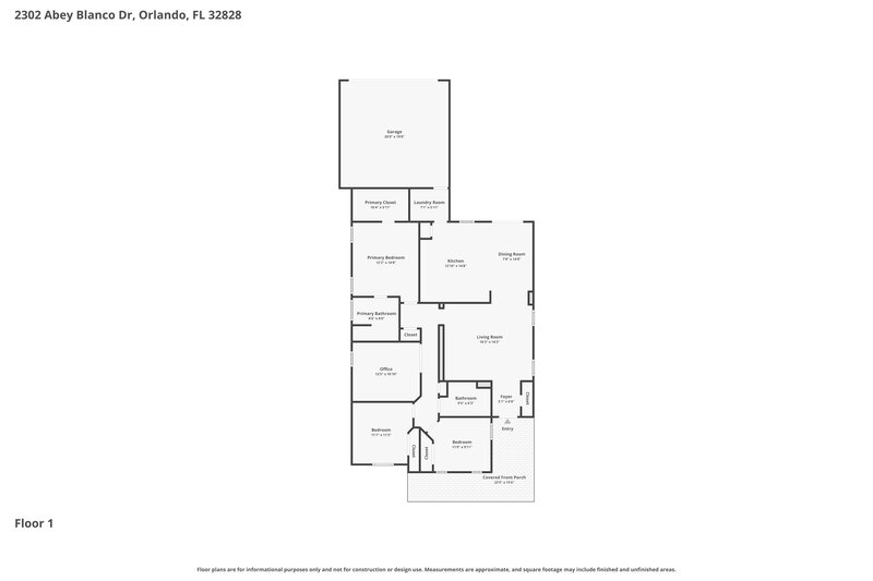 2,395/Mo, 2302 Abey Blanco Dr Orlando, FL 32828 Floor Plan View