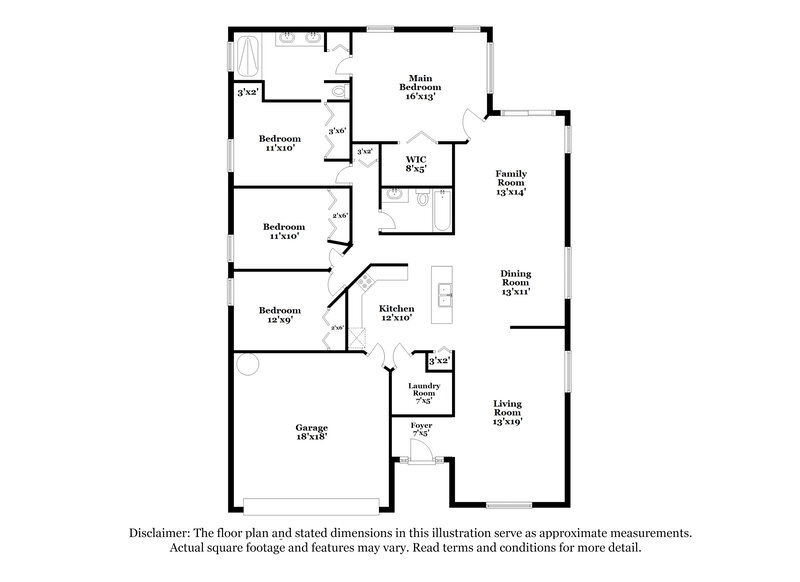 2,255/Mo, 1812 Colonial Woods Blvd Orlando, FL 32826 Floor Plan View