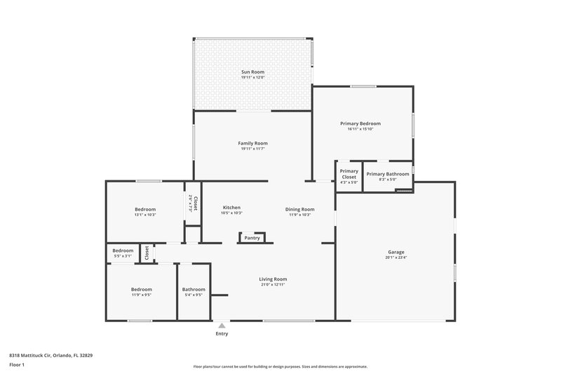 2,395/Mo, 8318 Mattituck Cir Orlando, FL 32829 Floor Plan View