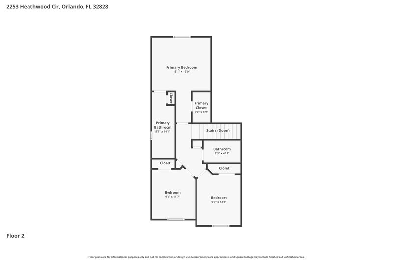 2,380/Mo, 2253 Heathwood Cir Orlando, FL 32828 Floor Plan View 2