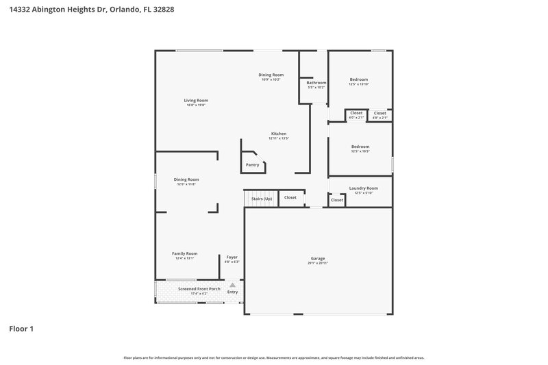 4,475/Mo, 14332 Abington Heights Dr Orlando, FL 32828 Floor Plan View