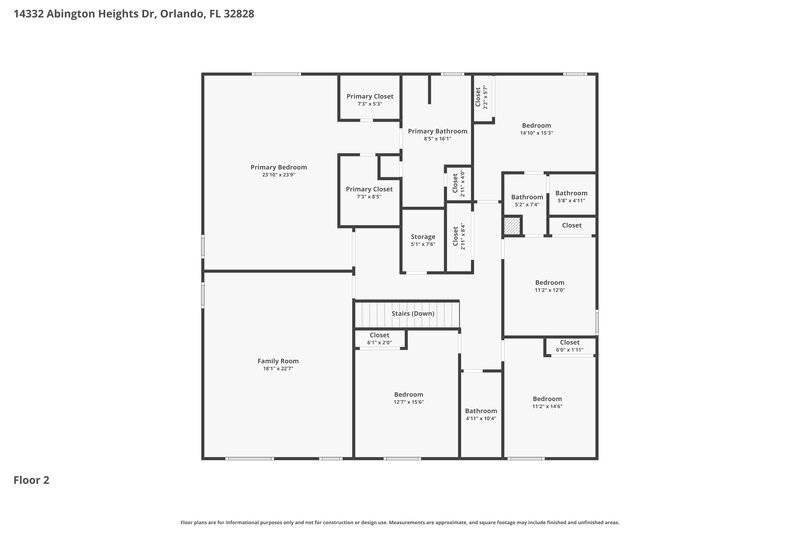 4,475/Mo, 14332 Abington Heights Dr Orlando, FL 32828 Floor Plan View 2