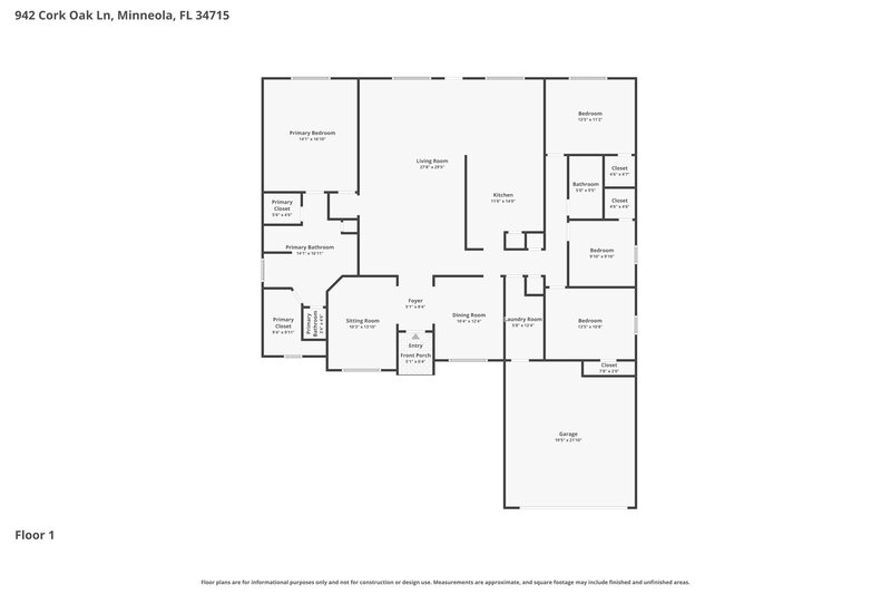 2,590/Mo, 942 Cork Oak Ln Minneola, FL 34715 Floor Plan View