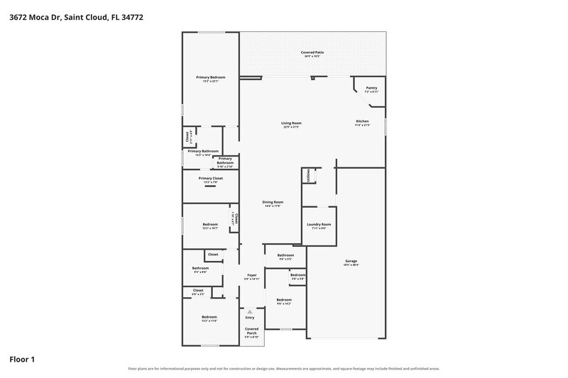 2,675/Mo, 3672 Moca Dr Saint Cloud, FL 34772 Floor Plan View