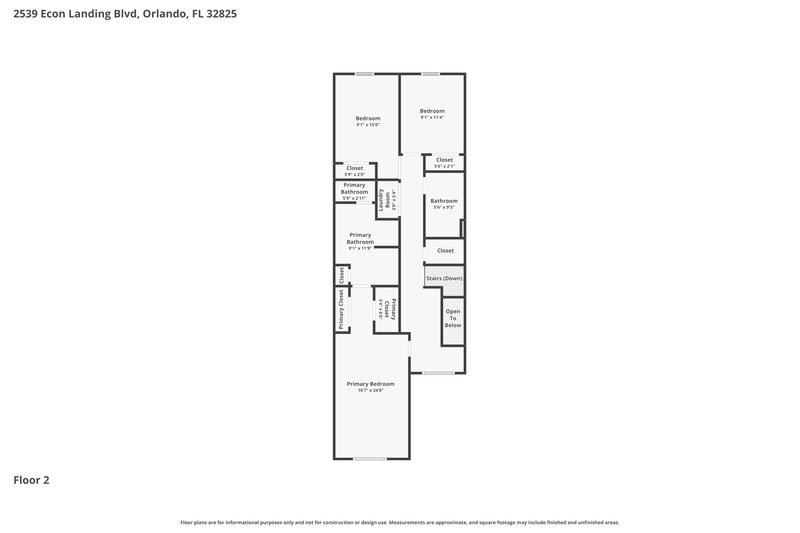 2,410/Mo, 2539 Econ Landing Blvd Orlando, FL 32825 Floor Plan View 2