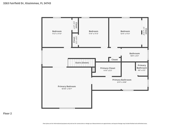 2,620/Mo, 3263 Fairfield Dr Kissimmee, FL 34743 Floor Plan View 2
