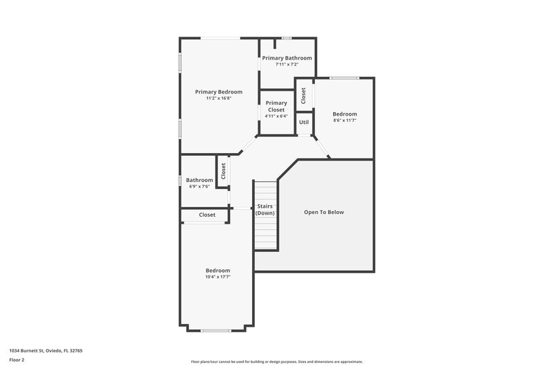2,130/Mo, 1034 Burnett St Oviedo, FL 32765 Floor Plan View 2