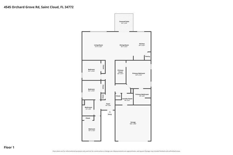 2,385/Mo, 4545 Orchard Grove Rd Saint Cloud, FL 34772 Floor Plan View