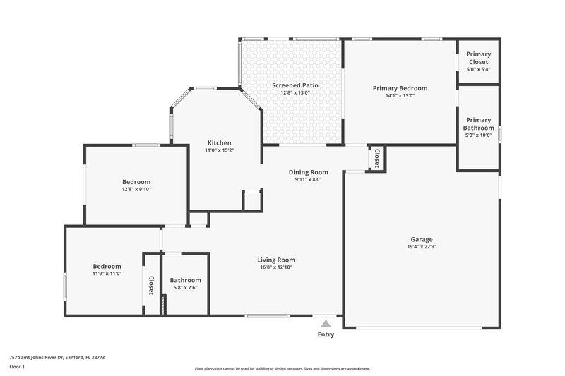 2,160/Mo, 757 St Johns River Dr Sanford, FL 32773 Floor Plan View