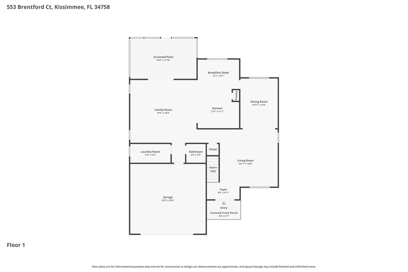 2,620/Mo, 553 Brentford Ct Kissimmee, FL 34758 Floor Plan View