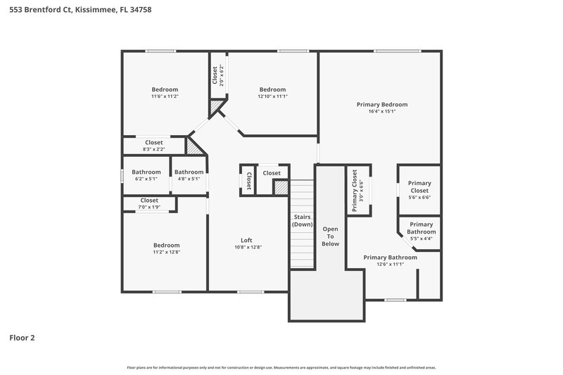 2,620/Mo, 553 Brentford Ct Kissimmee, FL 34758 Floor Plan View 2