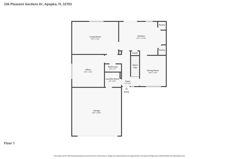 2,690/Mo, 336 Pleasant Gardens Dr Apopka, FL 32703 Floor Plan View